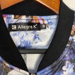 Allegra K  Women Stand Collar Zip Up Floral Print Bomber Jacket size M Photo 4