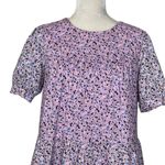 Pomander Place Lilac Floral Quinn Women’s Dress Size M Mini Dress Tiered Purple Size M Photo 3