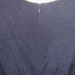 Escada woman navy blue dress size 42 equiv 12 subtle floral design zippered back Photo 5