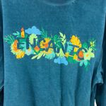 Disney  Encanto L teal lightweight graphic Sweatshirt tropical vacation floral Photo 5