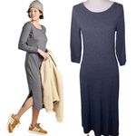 Toad & Co  Stitchfix Dress Fuera Gray Slub Knit Midi T-shirt Dress, Size Small Photo 1