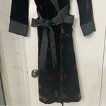 Victoria's Secret VICTORIA’S SECRET NWOT Velvet Floral Robe with Satin Trim Black Small Photo 4