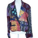 VTG Surya Patchwork Beaded Jacket Wmns Crop Retro Purple Sz L Grunge Boho Hippie Size L Photo 4