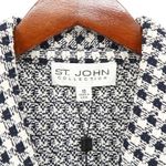 NWT St. John Collection Navy White Check Knit Jacket Soutache Polka Dot Trim 10 Blue Photo 2