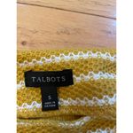 Talbots  Tunic Funnel Neck‎ Mustard Yellow White Striped Size small Cotton Knit Photo 1