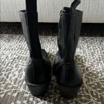 ZARA black leather square toe block heeled boots Photo 5