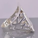 DGS Sterling Silver 22mm Branched Openwork Modernist Band Ring 925 Photo 5