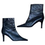 Ralph Lauren Lauren  Black Leather Ankle Stiletto Boots 6 Photo 0