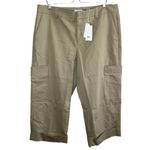 Vince  Womens Cotton Cropped Utility Pants Size 16 Khaki Photo 1