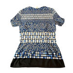 Dress Barn  Blue Black Modern Dot Pattern Buckle Front Knit Blouse Top‎ Size 8 Photo 2