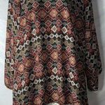 LTX Sportswear Womens Dress Tunic Top M Boho Black Red Gray Bell Sleeve Lace Size M Photo 0