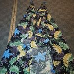 Yuna Floral Maxi Short Beach Tropical Botanical Sleeveless Dress SM High Low Size M Photo 2