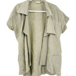 Chalet Womens Layer Lagenlook Beachy 100% Linen Short Sleeve Blazer Size M Sage Green Size M Photo 0