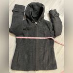 st. john's bay  Womens Charcoal Wool Cashmere Blend Hood Coat
Zip Pea Coat size M Photo 4