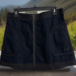 Abercrombie & Fitch Chic NWOT Y2K Sz10 Denim Mini Zip Through Front Skirt Pocket Photo 0