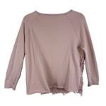 Adrianna Papell  Pink Mauve Lace Lined Long Sleeve Sweatshirt Blouse Size L Photo 1