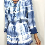 American Eagle 21  Boho Blue Tie Dye Flowy Cottagecore Vacation Romper XXS Beach Photo 0