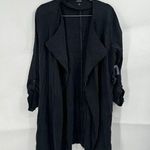 Apt. 9  Waterfall Drape Trench Coat Women Medium Black Flaw NEW Lightweight Photo 0