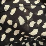 Tory Burch Veta Silk Dot Print Blouse Black Ivory Size Photo 14