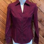 EXPRESS button down animal print long sleeve collared pink purple dress shirt Photo 2