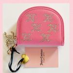 Juicy Couture Taking The Lead Half Moon Card Holder Interior Mirror Jeweled Pink Photo 0