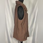 Coldwater Creek Brown Rayon Nylon Snap Vest Front Pockets Women's SZ L Photo 2