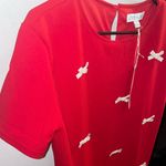 She & Sky  Dress Women Large Bow Embellished Shift Faux Leather Red New Years Girly Photo 3