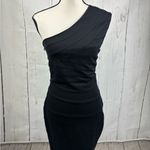 EXPRESS Banded One Shoulder Bodycon Strech Stitch Dress Fully Lined Photo 4
