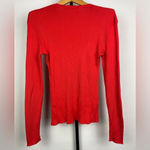 Hilfiger Collection Red 100% Silk Made in Italy Ribbed V Photo 4