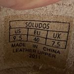 Soludos Women's Ibiza Sneakers Leather Tan White Accent Lace Up Casual Shoes 9.5 Photo 9