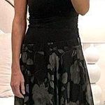 Enza Costa, black chiffon floral asymmetrical skirt, size S/M Photo 0