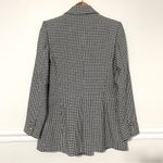 ZARA NWT • double breasted houndstooth blazer black white blogger favorite sz S Photo 4