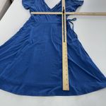 Gilli Wrap Dress Womens Small Blue Short Sleeve Flare A Photo 6