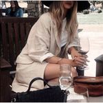 ZARA ✨ Oversized Linen Blend Light Heather Long Sz Large Blazer Coat✨ Photo 1