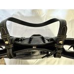 Dooney & Bourke Vintage Croco Embossed Black Leather Satchel Purse Tassels Large Photo 9