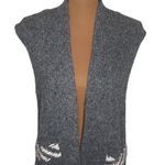 White + Warren soft alpaca jacquard longline patterned vest size XS Gray Photo 3
