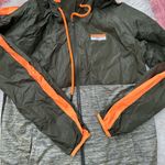 PINK - Victoria's Secret PINK Victoria’s Secret Green & Gray Lightweight Jacket Full Zip Pockets EUC XS/S Photo 5