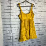 Forever 21  Yellow Sleeveless Mini Summer Dress L Zip Closure Trendy Sunshine Y2K Photo 9