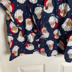 Old Navy Navy Blue Flannel Santa print novelty Pajama Set Size Medium ladies Photo 2