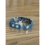 BCBGeneration Bracelet Blue leather Love Metal Letters adjustable 7.5" Photo 2