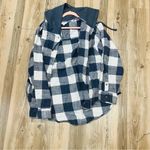 Oversized flannel hoodie from Time and Tru gray white size 3X Photo 4