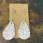 None Floral Unicorn Statements Earrings Pair Set Studs And Dangles Vegan Leather Photo 4