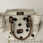 Guess purse cream w black flowers useful but well loved $49 Photo 4