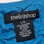 Y2K Blue Sequin Cami Tank Top Disco Crinkle Turquoise Aqua Women’s size Large Photo 1