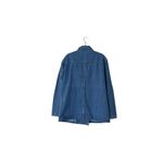 None Vintage 80s 90s Denim Blazer Jacket Women's XL Blue Two Button Oversized Pockets Photo 1