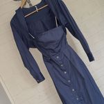 Free People  dress Isley Midi attached shrug XS blue purple long sleeve Photo 2