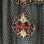 NWT Small Bridgerton Style Black Polka Dot Floral Rose Dress Choli Sari w Ruby Photo 4