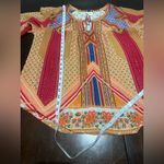 Fig & Flower Anthropologie Boho Flowy Women's Peasant Top XL Patchwork Hippie Orange Photo 6