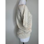 Vtg Beige Textured Short Sleeve Sweater Size Small Tan Photo 3