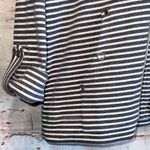 Ruby Rd Ruby Road Jacket Women Petite Small PS Charcoal Grey White Striped Full Zip Hood Photo 2